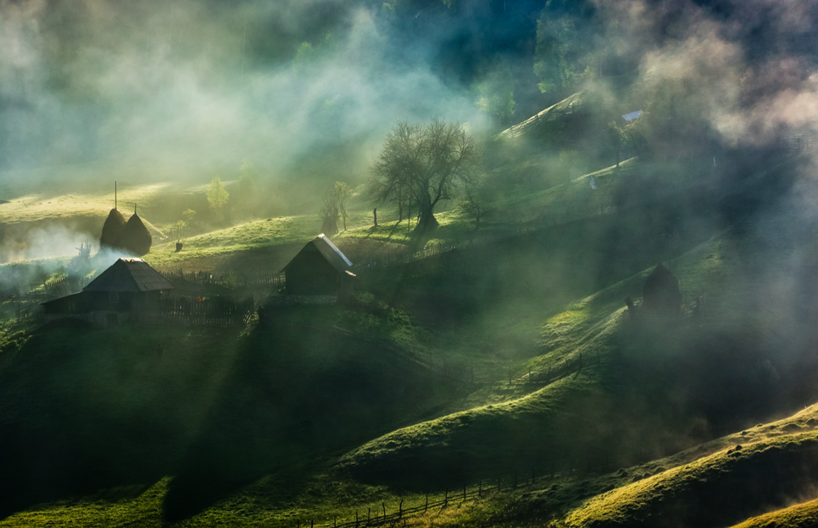 aldeia, village, sol, sun