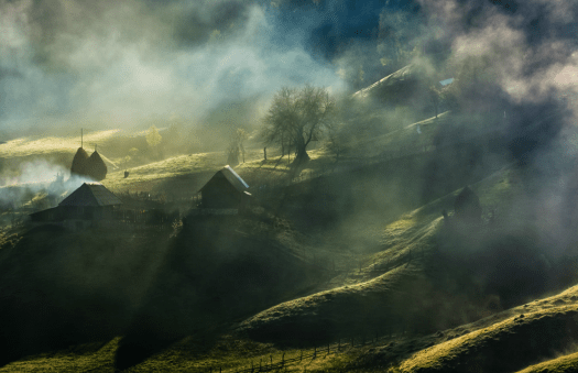 aldeia, village, sol, sun